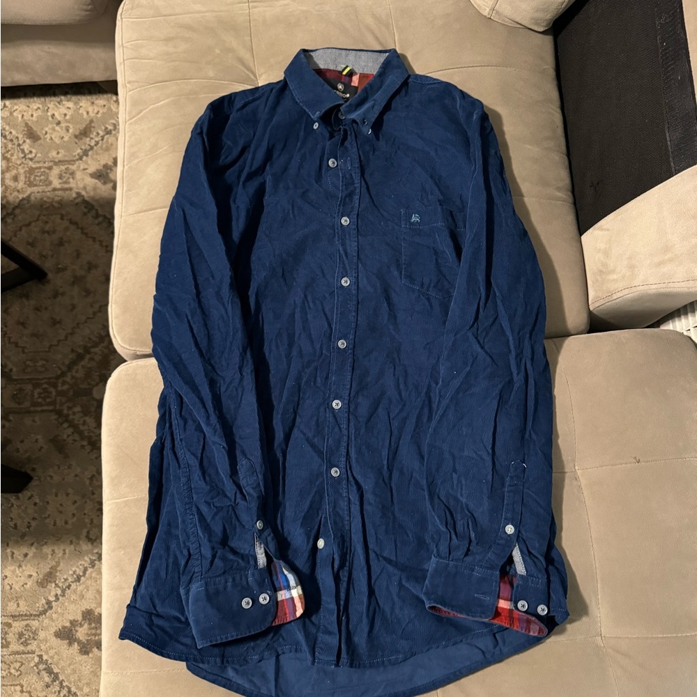 Men's Blue Button-Up Shirt